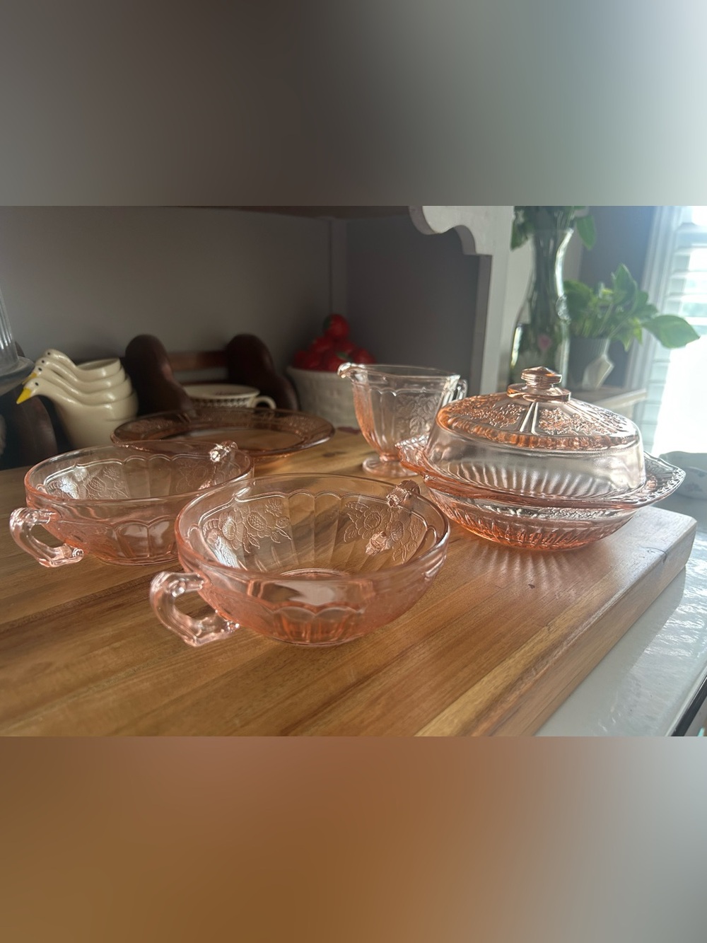 Vintage Pink Depression Glass set